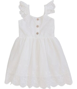 Mebie Baby Eyelet Dress, White