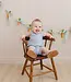 Mebie Baby Short Linen Overalls, Blue Stripe