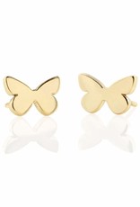 Kris Nations Butterfly Stud Earrings Gold