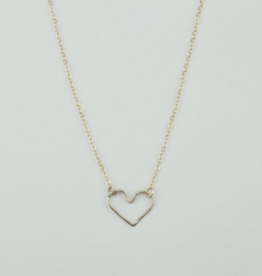 Open Heart Necklace Gold