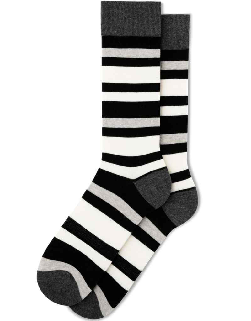 Fun Socks Bold Black Stripe Crew