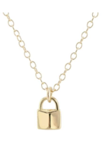 Kris Nations Padlock Charm Necklace Gold