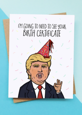 Trump Birth Certificate Card