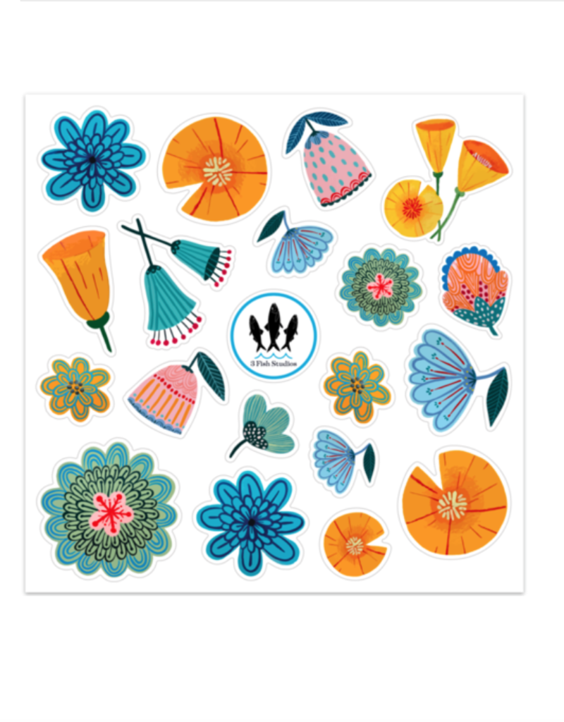 3 Fish Studios Floral Sticker Sheet