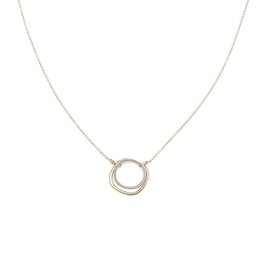 Colleen Mauer Double Square Necklace, Silver & Yellow Gold On Gold Chain