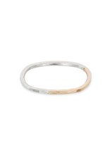 Colleen Mauer Thick Individual Round Gradient Ring- Silver & Yellow Gold