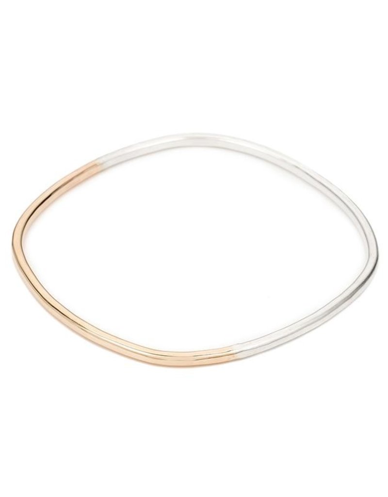 Colleen Mauer Thick Silver & Yellow Gold Square Bangle
