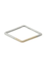 Colleen Mauer Thick Square Gradient Ring- Silver & Yellow Gold