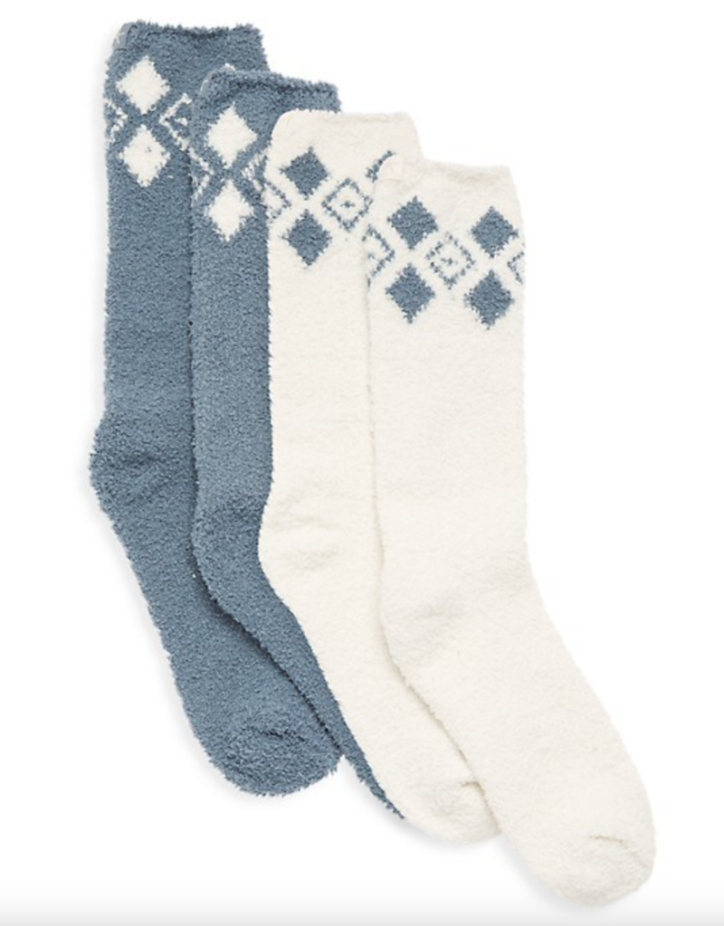 Barefoot Dreams Cozychic Womens Pattern Socks- Cream Dusk