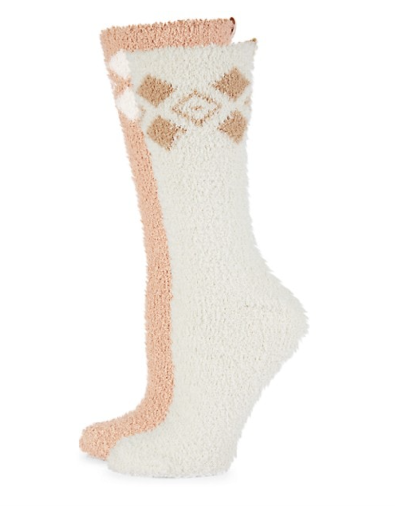Barefoot Dreams Cozychic Womens Pattern Socks- Camel