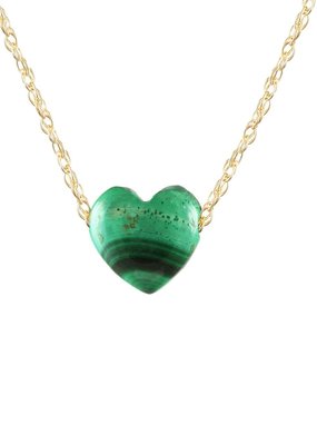 Kris Nations Heart Malachite Gemstone Necklace