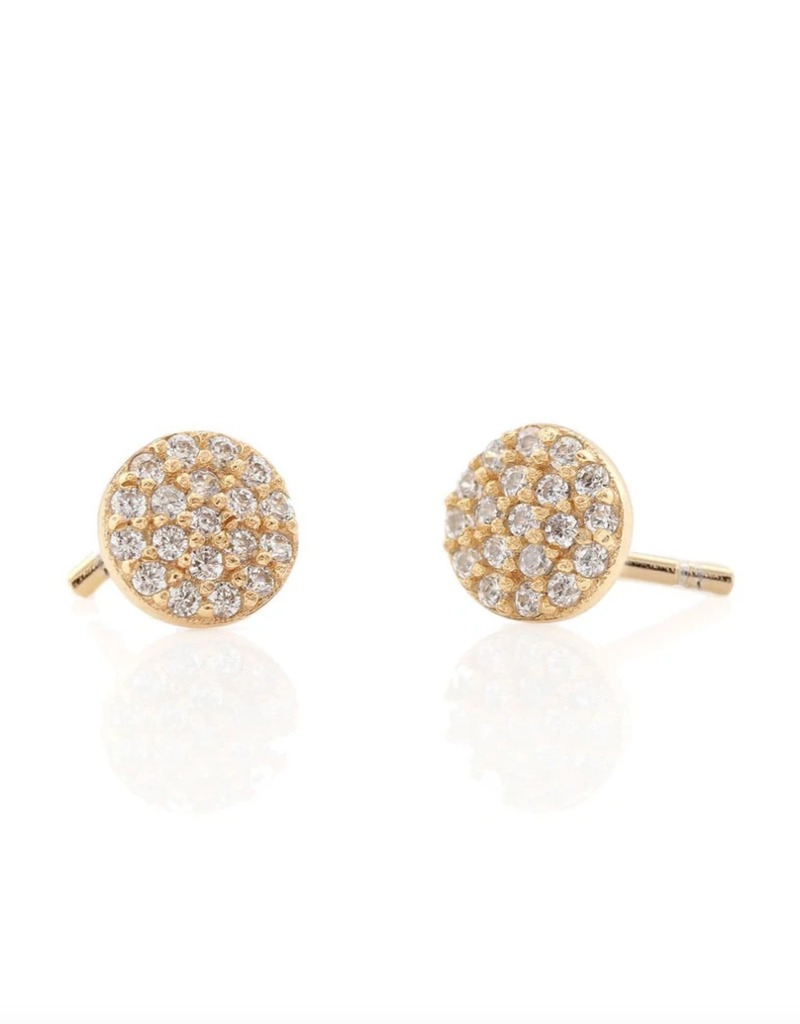 Kris Nations Round Crystal Stud Earrings