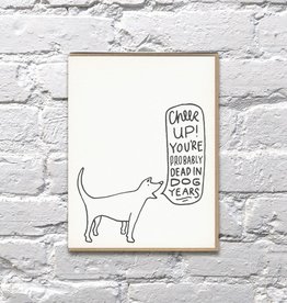 Bench Pressed Dog Years Birthday Card