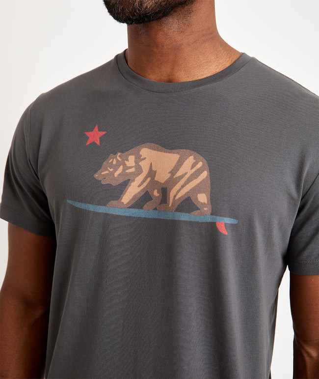 Signature Crew Graphic Tee Surfing Bear