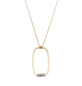Colleen Mauer Flume Necklace Silver & Gold 30"-34"