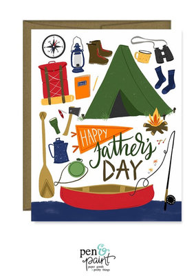 Pen & Paint Camping Father's Day Card