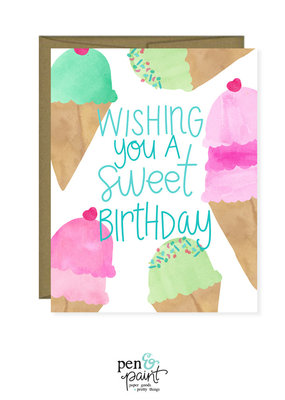 Pen & Paint Sweet Birthday Card