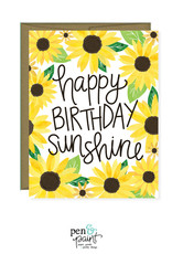 Pen & Paint Happy Birthday Sunshine Sunflowers