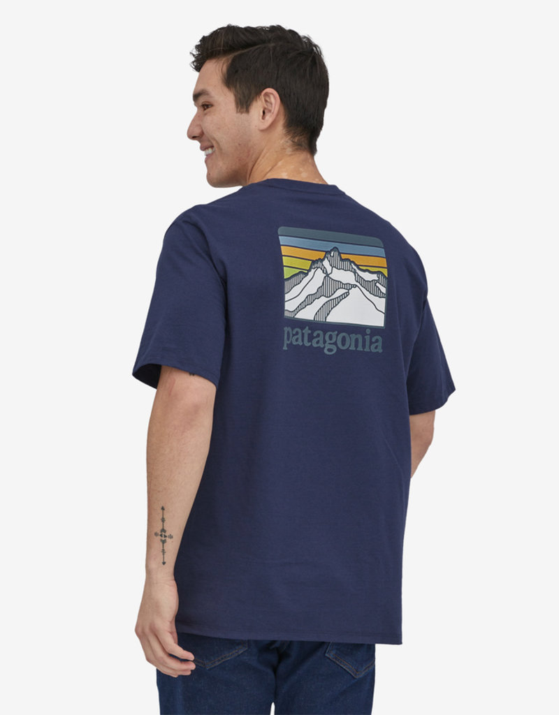 Patagonia M's Line Logo Ridge Stripe Organic Pocket T-Shirt S/S