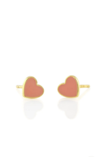 Kris Nations Petite Heart Enamel Pink Earrings