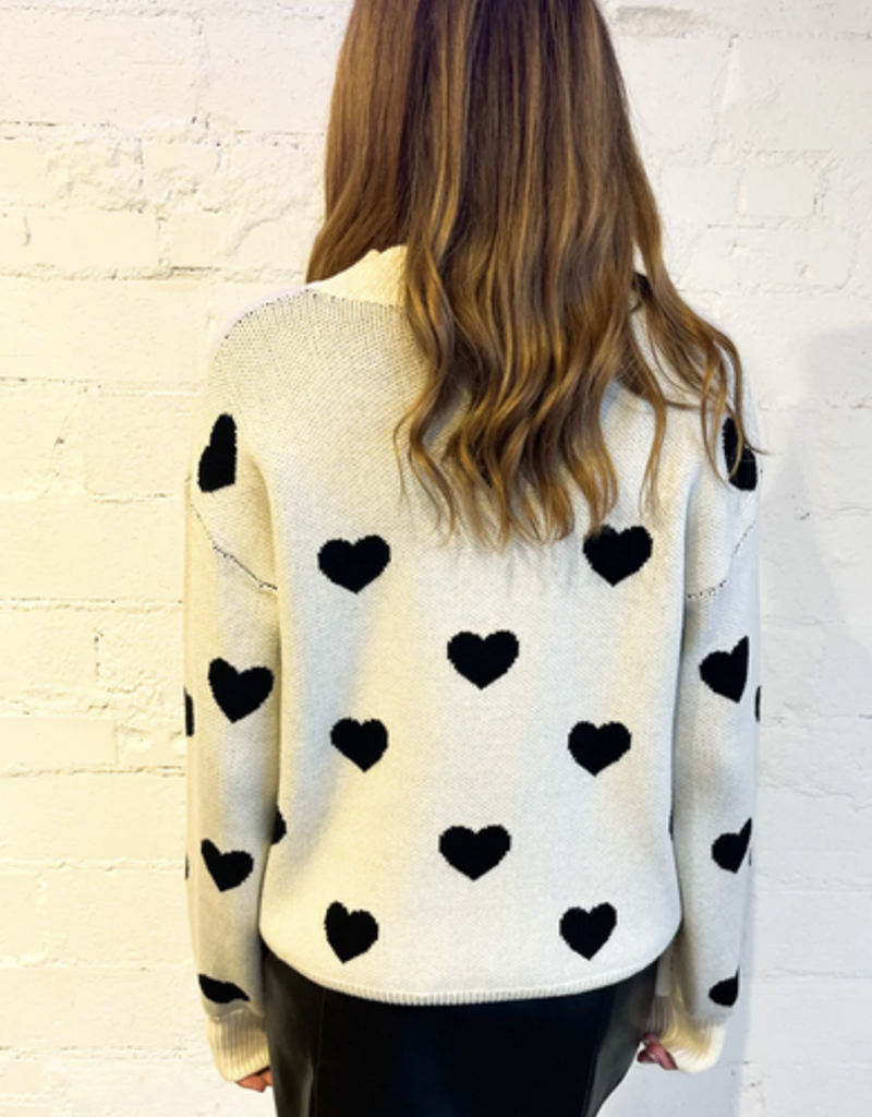 Miss Sparkling Black Heart Sweater