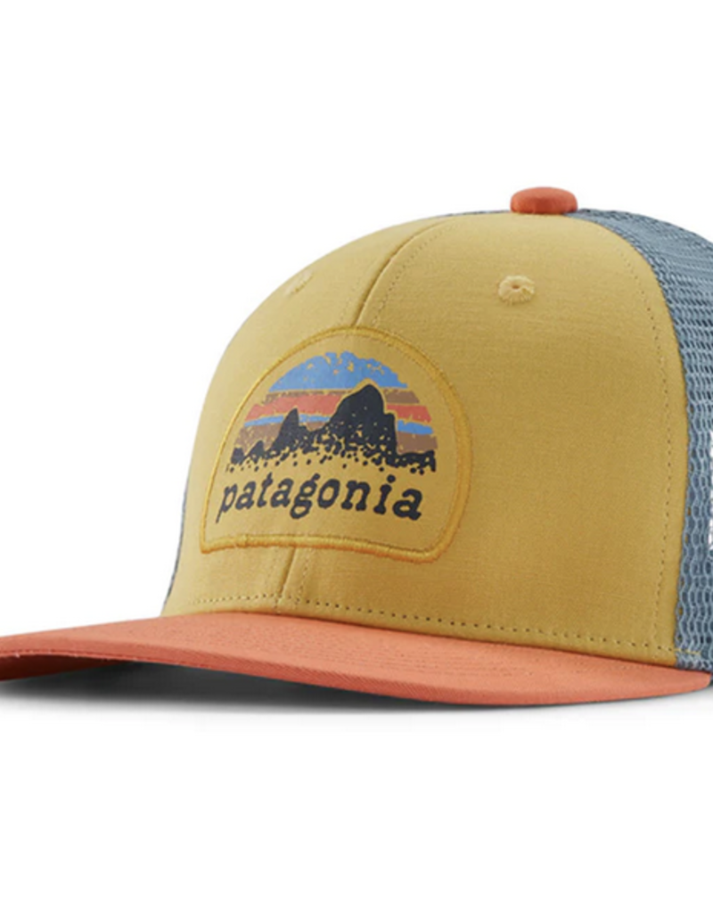 Patagonia K's Trucker Hat Skyline Stencil Surboard Yellow