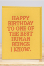 Huckleberry Letter Press Best Human Beings Birthday Card