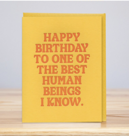 Huckleberry Letter Press Best Human Beings Birthday Card