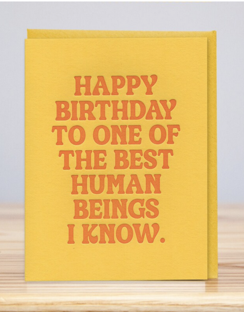 Huckleberry Letter Press Best Human Beings Birthday Card