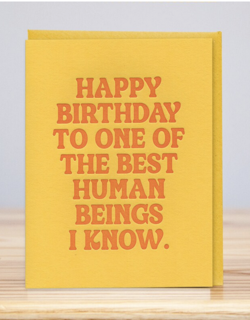 Huckleberry Letter Press One of the best human beings birthday card