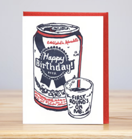 Huckleberry Letter Press First Round Birthday Card