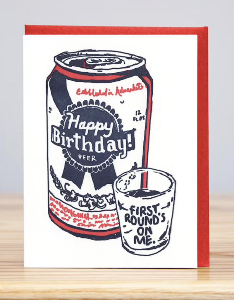 Huckleberry Letter Press First Round Birthday Card