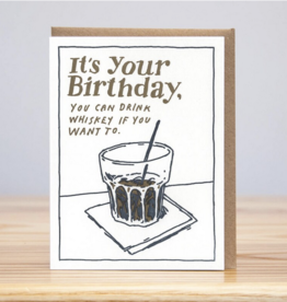 Huckleberry Letter Press You can drink whiskey Birthday Card