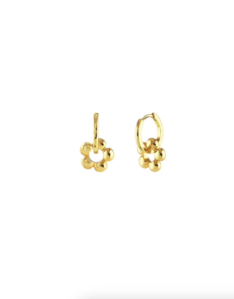 gold louis vuitton nanogram hoop earrings