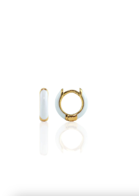 Kris Nations Enamel Huggie Hoop Earrings