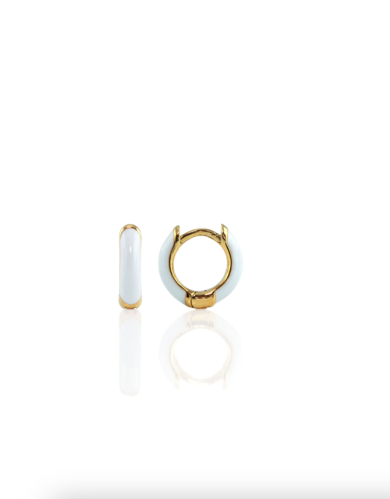 Kris Nations Enamel Huggie Hoop Earrings