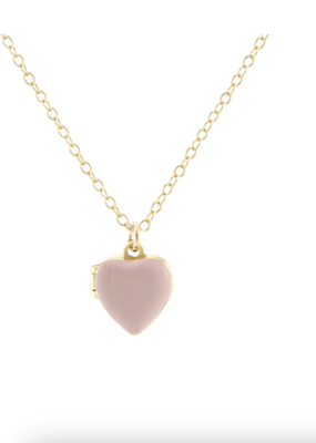 Kris Nations Pink Enamel Heart Locket