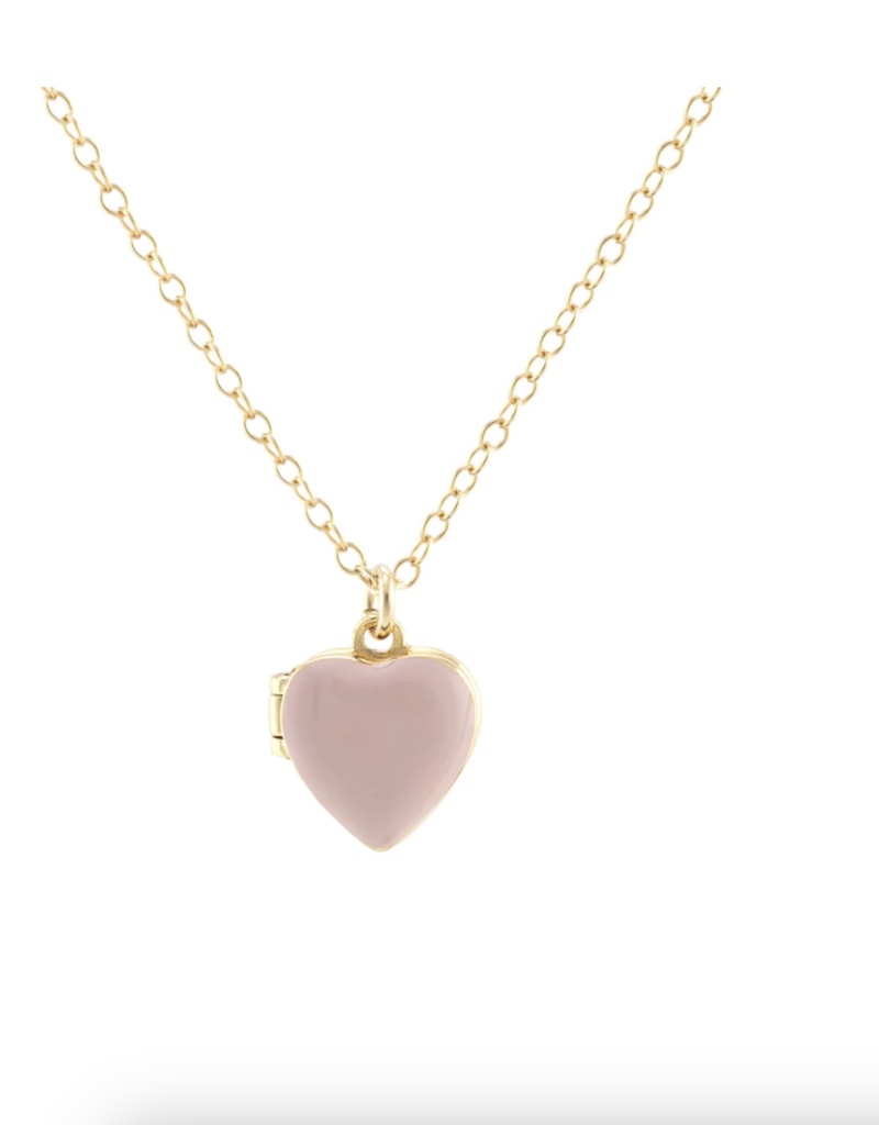 Kris Nations Pink Enamel Heart Locket