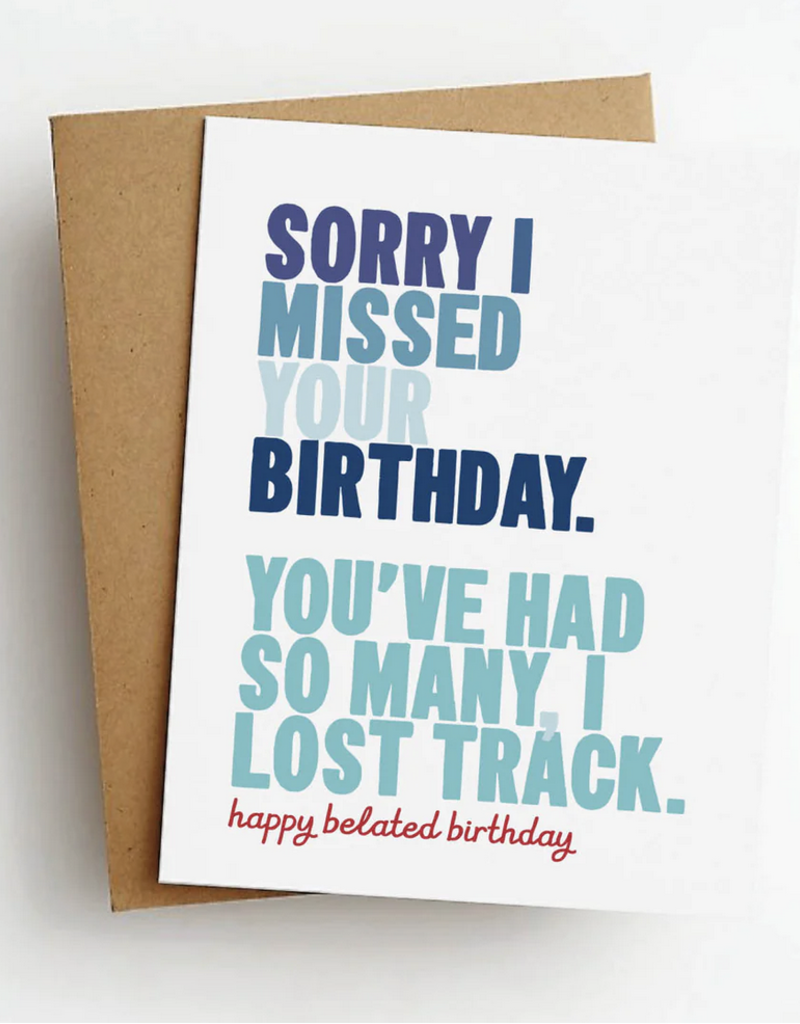 Skel & Co Lost Track Belated Birthday Greeting Card