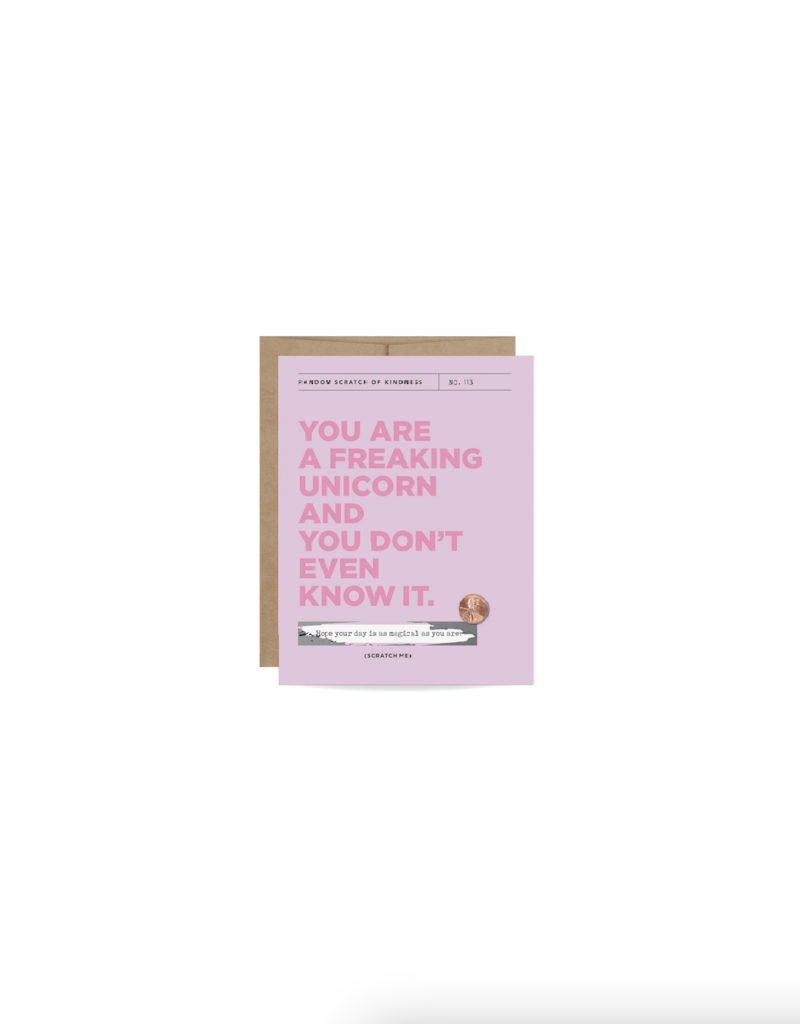 Inklings Paperie Scratch off Freaking Unicorn Birthday Card