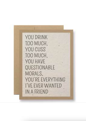 Seedy Cards Questionable Morals Card