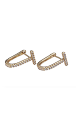 Mia Ava 24K Gold Filled 16mm T-Shaped Oblong Hoop Earrings