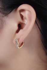 Mia Ava 14K Gold Filled 15mm Lined Heart Huggie Earrings