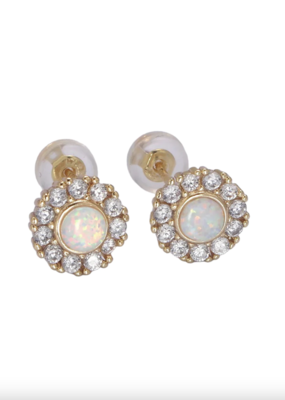Mia Ava 18K Gold Filled Mini Opal Stud Earring, White