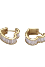 Mia Ava 14K Gold Filled 15mm Lined Heart Huggie Earrings
