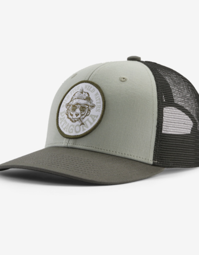 Patagonia Take A Stand Trucker Hat Wild Grizz: Sleet Green