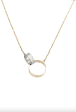 Colleen Mauer Cylinder Necklace Silver and Gold Mostly Gold