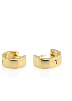 Kris Nations Wide Hinged Huggie Hoop Earrings-18k Gold Vermeil