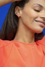 Kris Nations Enamel Huggie Hoop Earrings- Red