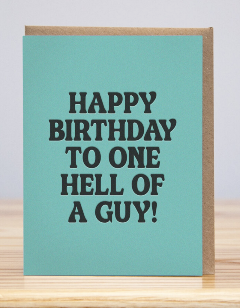 Huckleberry Letter Press Hell of a Guy Card